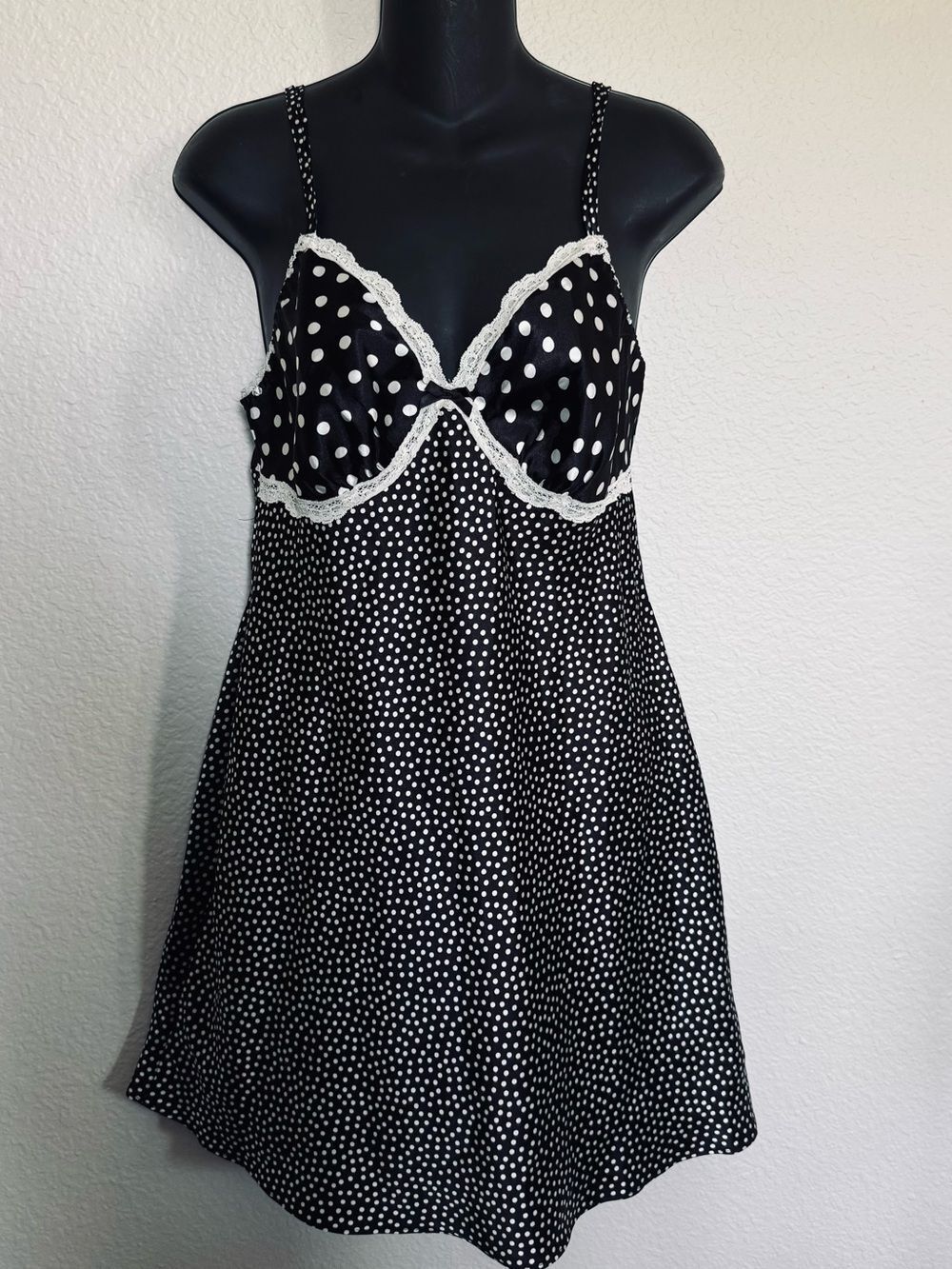 Polka Dot Gilligan & O’Malley Lingerie Teddy Nightgown Dress S